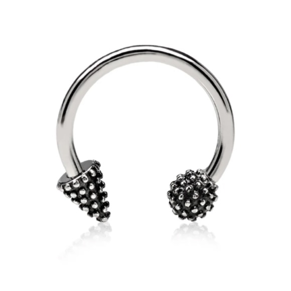 Stainless Steel Textured Circular Barbell